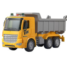 (Dump Truck Yellow) Lasten rakennusajoneuvolelu 1-osainen inertiavoimalla toimiva ABS-muovisimulaatiomalliauto taaperoille
