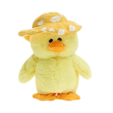 (B) Brinquedo de Pelúcia Pato Interativo que Anda e Canta 20cm Educativo para Crianças