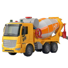 (Mixer Truck Yellow) Lasten rakennusajoneuvolelu 1-osainen inertiavoimalla toimiva ABS-muovisimulaatiomalliauto taaperoille