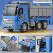 (Dump Truck Blue) Lasten rakennusajoneuvolelu 1-osainen inertiavoimalla toimiva ABS-muovisimulaatiomalliauto taaperoille