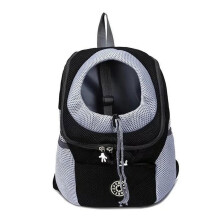 (Black, L) Mochila para perros disponible en tallas S/M/L con paneles de malla y base rígida extraíble para todas las estaciones.