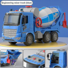(Mixer Truck Blue) Lasten rakennusajoneuvolelu 1-osainen inertiavoimalla toimiva ABS-muovisimulaatiomalliauto taaperoille