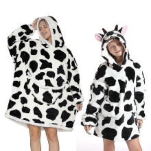 (cow, MenSize) Sudadera con capucha reversible, con bolsillo delantero y puños acanalados para hombre y mujer.