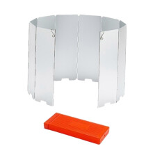 (Argent) Pare-vent pliable et portable pour réchaud de camping, en alliage d'aluminium et polypropylène, pour la cuisine en plein air.