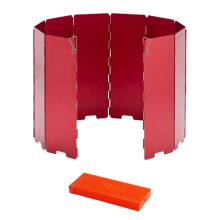 (Red) Pare-vent pliable et portable pour réchaud de camping, en alliage d'aluminium et polypropylène, pour la cuisine en plein air.