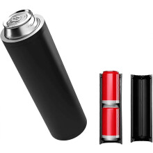 (Black) Double Can Insulation Sleeve with 3D Printing, 12oz Capacity, Slide-to-Release Mechanism for Outdoor Drinks