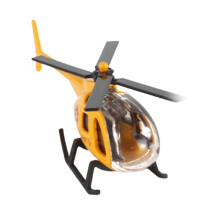 (yellow) Model vrtuľníka z tlakovo liateho hliníka v mierke 1/64, otočná vrtuľa, robustná zliatinová konštrukcia, stolový model.
