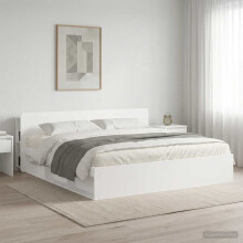 vidaXL Headboard Cabinet with Storage White Engineered Wood