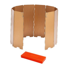 (Gold) Pare-vent pliable et portable pour réchaud de camping, en alliage d'aluminium, pour une protection optimale contre le vent et la chaleur.