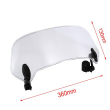 (Large Clear) Protetor de Para-brisas Moto com Altura Ajustável, Compatível com Yamaha Kawasaki, Redução de Ruído