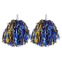 (blue,gold) Cheerleading-Pompons mit robustem Griff, 25 cm Länge für Teamunterstützung und Auftritte