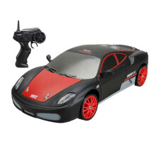 (Black) 2.4GHz Remote Control Drift Car 1/24 Scale 4WD for Multi-Player Racing with LED Lights