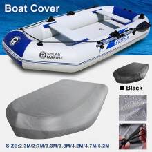 (grey, 380*200*46cm) V Shape Inflatable Boat Cover, UV Resistant 210D Polyester Waterproof Kayak Cover, Canoe Dust Storage Cover, Silver