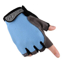 (Light Blue, L) Halbfinger Handschuhe Unisex, rutschfest atmungsaktiv, für Radfahren Fitness Yoga Klettern, 8 Farben verfügbar