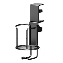 No Drill Desk Cup Holder Adjustable Upgraded Arm Clamp Stand 360 Degree Rotating Table Clamp Anti-Fall Cup Holder