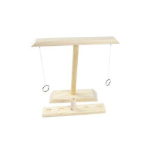 (BROWN, L) Handgemaakt houten ringwerpspel met haak, interactief werpspel voor binnen en buiten, ideaal voor thuis, bar, feestjes, tuin en speelkamer.