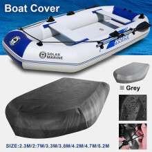 (Black, 420*210*46cm) V Shape Inflatable Boat Cover, UV Resistant 210D Polyester Waterproof Kayak Cover, Canoe Dust Storage Cover, Silver