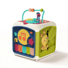 (A) Abacus Kralenlabyrint Vormsorteerder 7-in-1 Activiteitskubus, voor vroege educatie, voor baby's van 6+ maanden, 15x15x21cm ABS kunststof