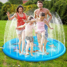 (150cm) Aufblasbare Wasserspielmatte für Kinder, sicheres PVC-Material, EN-71-zertifiziert, 100 cm Durchmesser, für ungetrübten Badespaß im Garten