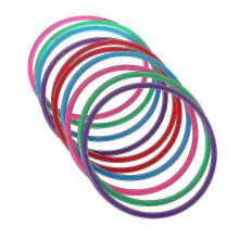 (15 cm inner diameter) Plastic Throwing Rings, 10-Piece Multi-Color Set, Safe Toy for Hand-Eye Coordination Development