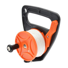 (Orange) Moulinet de plongée avec ligne tressée 8 brins 46m, matériau Nylon et PC, pour plongée souterraine et activités nautiques