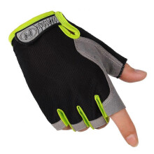 (Green, L) Halbfinger Handschuhe Unisex, rutschfest atmungsaktiv, für Radfahren Fitness Yoga Klettern, 8 Farben verfügbar