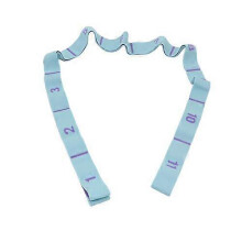 (blue) Rekbanden met aparte lussen, 3,8 x 135 cm (1,5 x 53 inch) elastische hamstringstrekker voor yoga, pilates, ballet, crossfit en fysiotherapie.