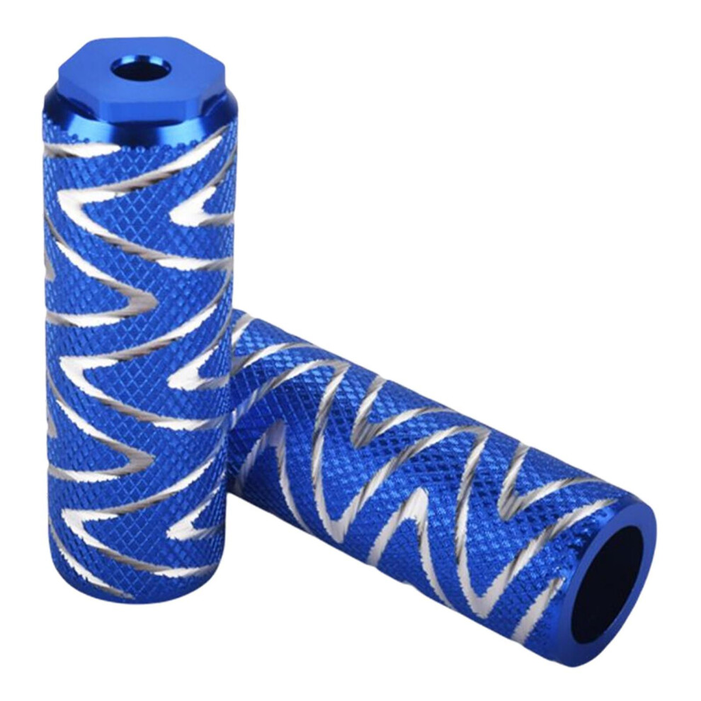 (Blue) Bicycle Foot Pegs, Compatible With Bmx And Mtb, Anti-Skid Aluminium Alloy Axle Pegs, 80X25mm, Blue 6901168034972