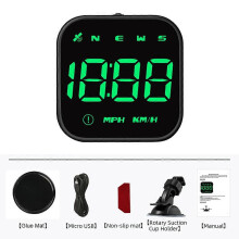 (Green) Auto Head-Up Display G4S, 2,5 inch LED GPS-snelheidsmeter, met GPS + BeiDou, compatibel met alle voertuigen