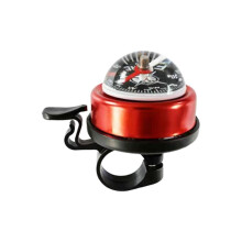 (Red) Sonnette de vélo en aluminium avec boussole pour VTT et vélos de route, compatible avec les diamètres jusqu'à 2,2 cm.