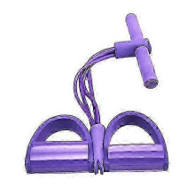 (purple) Odporový pás s protišmykovou rukoväťou, prenosný TPE jogový pedál na chudnutie, elastické fitness vybavenie