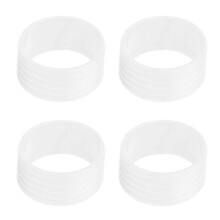 (White) Silikon-Befestigungsringe für Tennisschläger, 2,5 cm Durchmesser, dehnbare Gummiringe für Tennis, Badminton und Squash, 4er-Pack