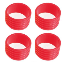 (Red) Silikon-Befestigungsringe für Tennisschläger, 2,5 cm Durchmesser, dehnbare Gummiringe für Tennis, Badminton und Squash, 4er-Pack