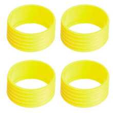 (Trans yellow) Silikon-Befestigungsringe für Tennisschläger, 2,5 cm Durchmesser, dehnbare Gummiringe für Tennis, Badminton und Squash, 4er-Pack