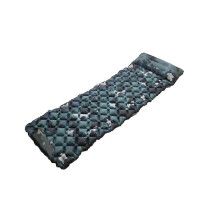 (Camouflage) Matelas de sol gonflable de 5,5 cm d'épaisseur avec oreiller intégré, en nylon TPU, idéal pour le camping.