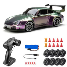 (Light to purple) 1:24 mittakaavan nelivetoinen RC-ajoauto, jossa on 2 nopeustilaa, LED-valot ja 22 minuutin ajelehtimisaika