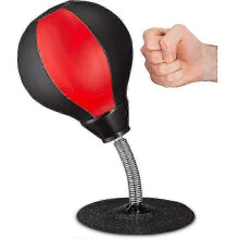 (Black) Stressverlichtend bureauspeeltje met veermechanisme, 21 cm PVC-bal en zuignapvoet voor op het bureau