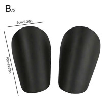 (black, S) Mini-Fußball-Schienbeinschoner, verstellbarer Riemen, ABS-Material, für Kinder und Erwachsene, Fußballtraining und -spiele