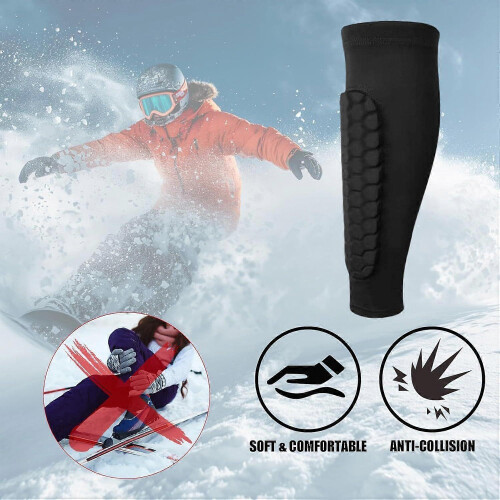 (L) Protetor de Canelas com Amortecimento Hexagonal Anticolisão Respirável para Esqui e Snowboard 1