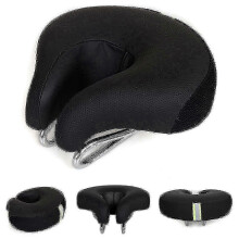 (Black) Sattel ohne Sattelnase, 190 mm ergonomisches Design, verdickte, weiche Polsterung für lange Mountainbike-Touren