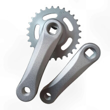 (Bright Silver, 28T) Leichte Kinderfahrrad-Kurbelgarnitur, austauschbare Kurbelgarnitur aus Aluminiumlegierung, 25 Zähne, 102 mm