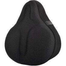 (27.5*26*4.5cm) Oversized Padded Exercise Bike Seat Cover, Non Slip Breathable Extra Soft Bicycle Saddle Cushion, Black, Two Thickness Options