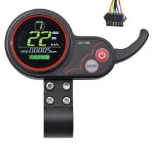 (Black, 6Pin) Compatible with Kugoo Electric Scooter Ebike LCD Dashboard 24V-60V Throttle Meter Speedometer