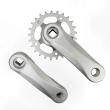 (Gray Silver, 25T) Leichte Kinderfahrrad-Kurbelgarnitur, austauschbare Kurbelgarnitur aus Aluminiumlegierung, 25 Zähne, 102 mm
