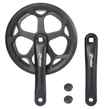 (Black, 52T) PROWHEEL Bike Crank Set, 170mm Universal Square Taper, 48T Aluminium Alloy, Black, Double Chain Cover for Bicycles