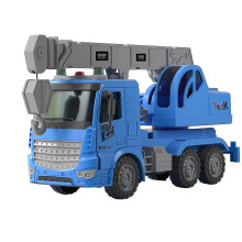 (Crane Blue) Camião de Engenharia por Inércia para Crianças, Brinquedo Educativo de Coordenação Motora com Veículo de Plástico ABS