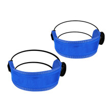 (Blue) Reflecterende brede beenband voor fietsen, verstelbare klittenbandsluiting, slijtvast voor nachtelijke fietstochten op de weg en in de bergen.