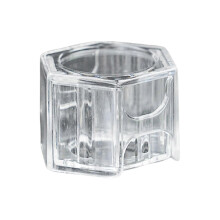 (Hexagon) Caja de almacenamiento de tiza acrílica para billar, diseño redondo y hexagonal, soporte anti-incrustaciones.