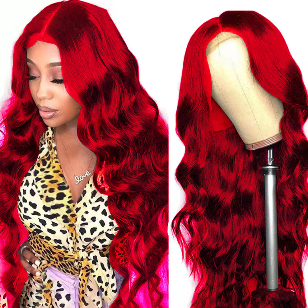 Zhouq-Outdoors (Wine Red) Lightweight Wavy Knotless Wig For Women