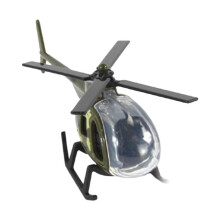 (camo) Model vrtuľníka z tlakovo liateho hliníka v mierke 1/64, otočná vrtuľa, robustná zliatinová konštrukcia, stolový model.